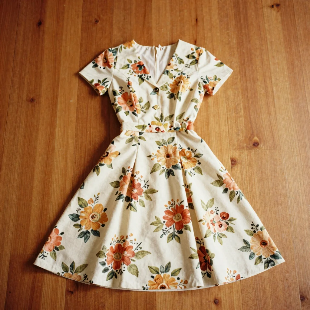 1960s Mod Floral Shift Dress